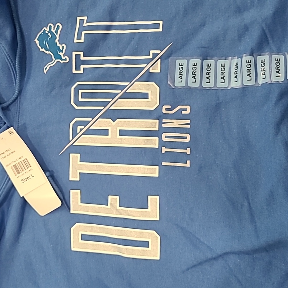 NFL Blue Detroit Lions Hoodie Size Large - Picture 2 of 4